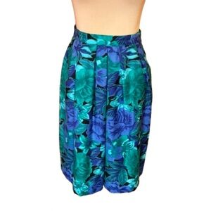 Vtg 90s bright floral midi skirt